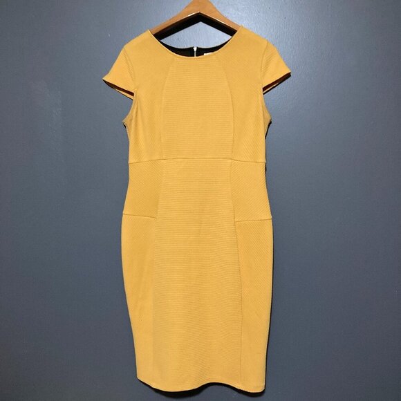 Cato Mustard Cap Sleeve Midi Dress - Picture 1 of 8
